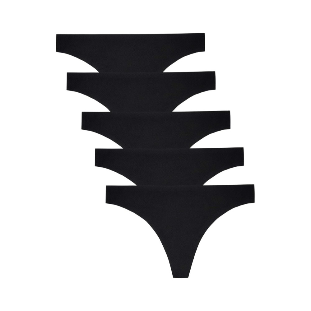 Women's Thong Underwear 5-Pack | Size Medium Seamless No Show Panties